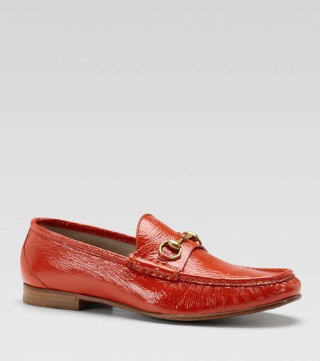 gucci red patent shoes|patent leather gucci loafer.